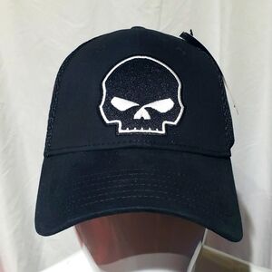 Harley-Davidson Black Flex Fit Embroidered Skull Cap